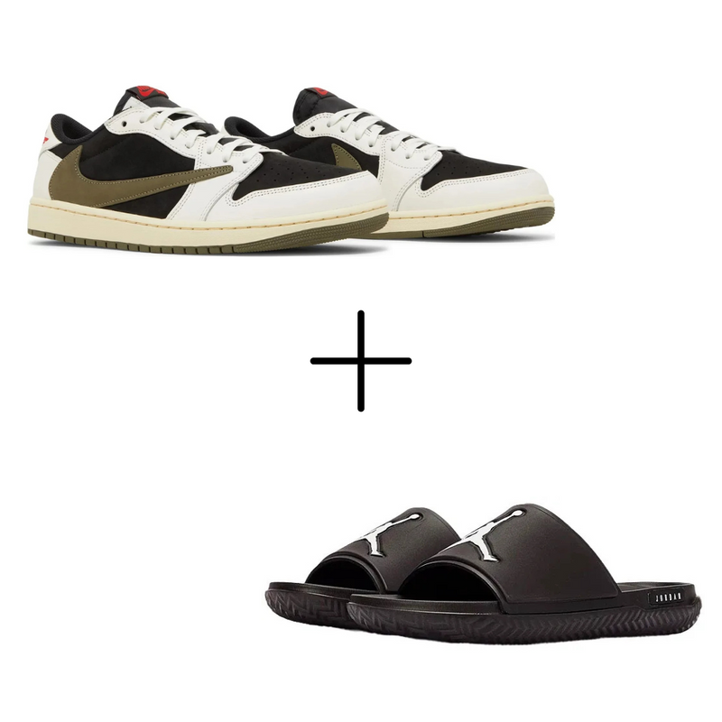 COMBO Air Jordan 1 Low Travis + Chinelo Jordan