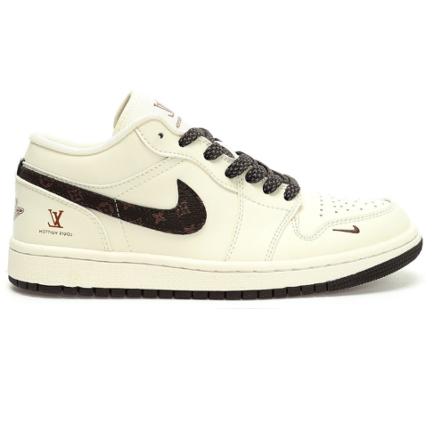 LOUIS VUITTON X NIKE AIR JORDAN 1 LOW OG SP "BEIGE/BROWN/LV MONOGRAM"